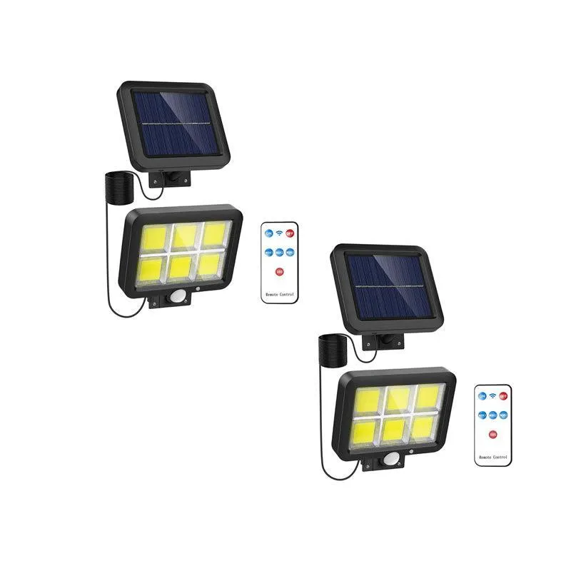 2 Set Cob White Solar Led Light With Solar Panel Ejc-819
